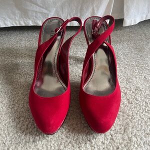 Red Suede Pumps
